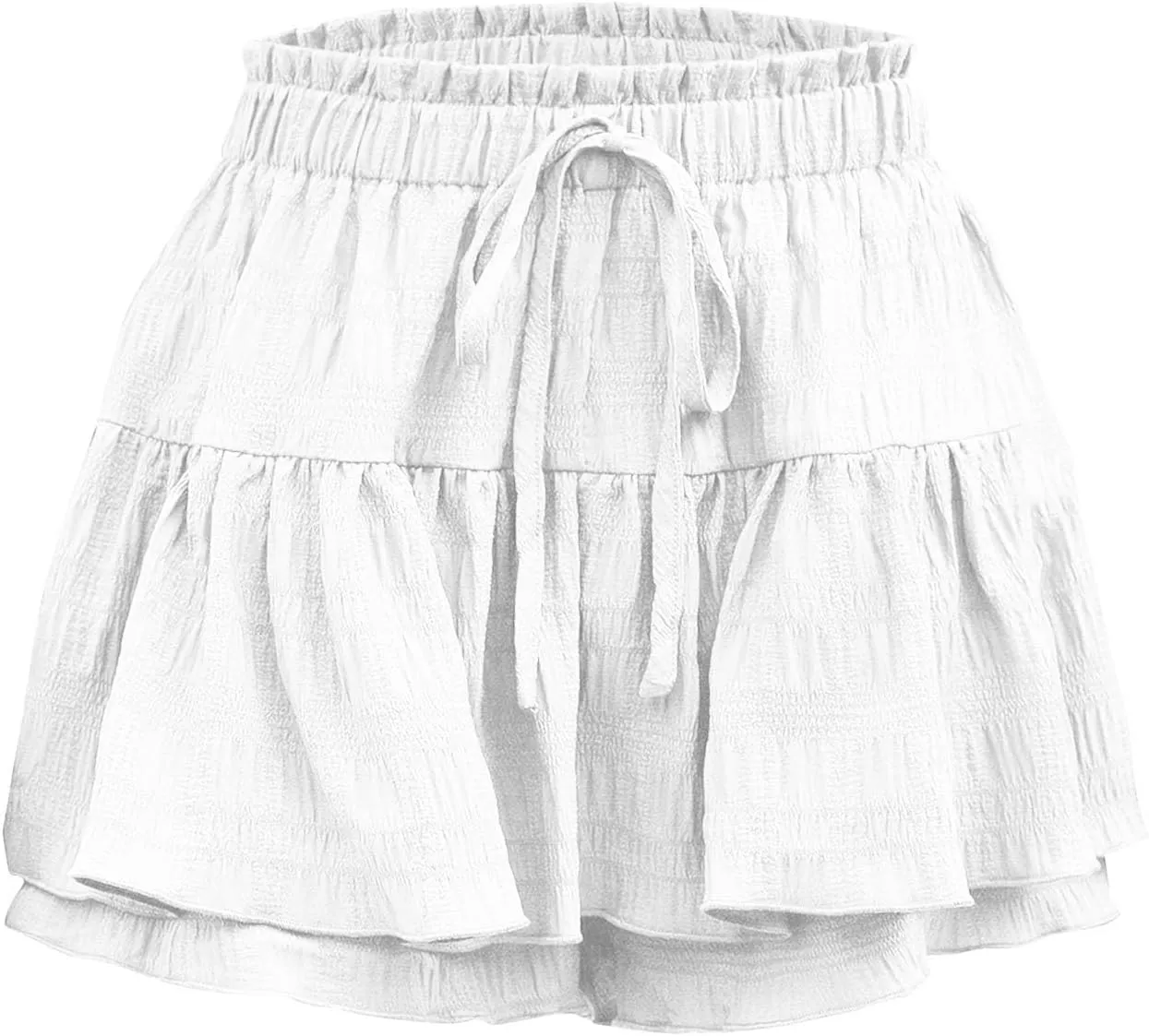 Womens Flowy Casual Shorts Boho Simple Ruffle Tiered Skorts High Waist Wide Leg Loose Beach 2025 Vacation Cute Short