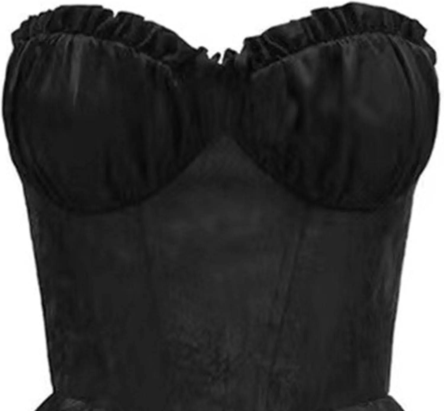 Women's Ruffle Hem Elegant Sexy Dress Lace A Line Tube Top Mini Dress Bodycon Sleeveless Cocktail Party Dresses