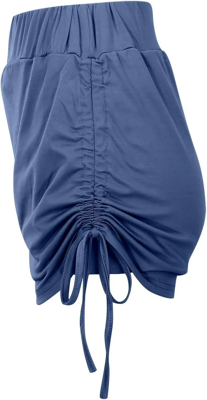Womens Shirred Skirt Skorts High Waist Athletic Sports Yoga Skirt Tummy Control Dressy Casual Pleated Golf Skorts
