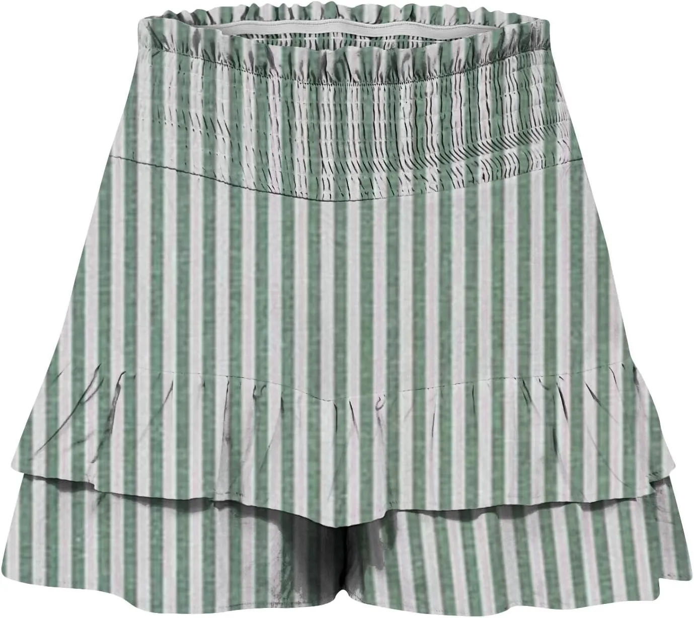 Women's Summer Wide Leg Printed High Waisted Lightweight Shorts with Floral Pleated Hem Casual Vacation Pants