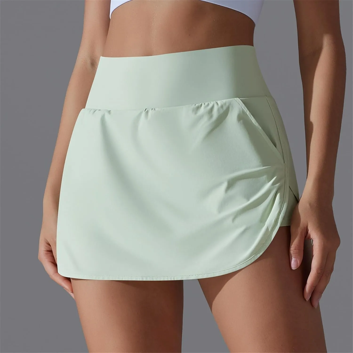 Womens Tennis Skorts Casual Trendy Skirt with Built-in Shorts Slimming Solid Golf Yoga Skort Summer Athletic Outfit