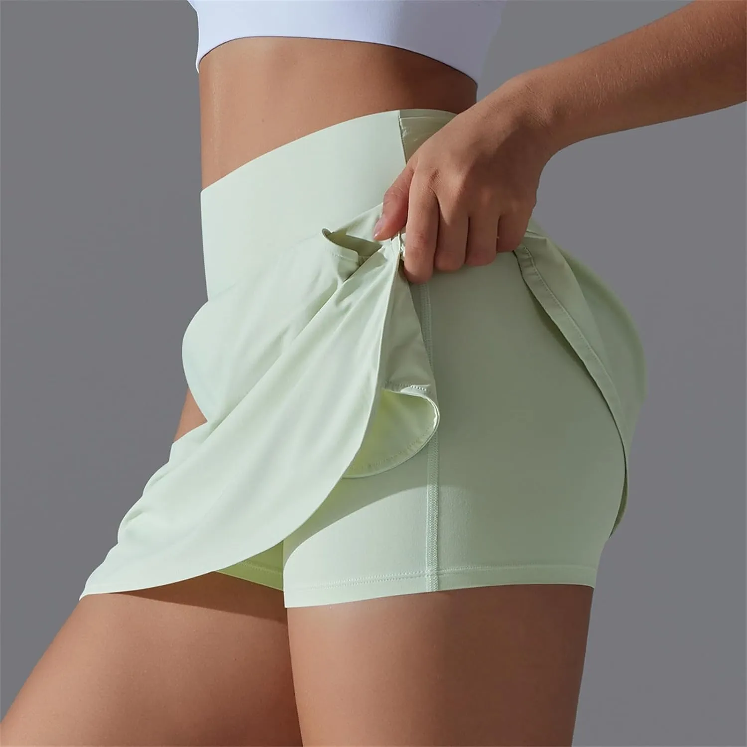 Womens Tennis Skorts Casual Trendy Skirt with Built-in Shorts Slimming Solid Golf Yoga Skort Summer Athletic Outfit