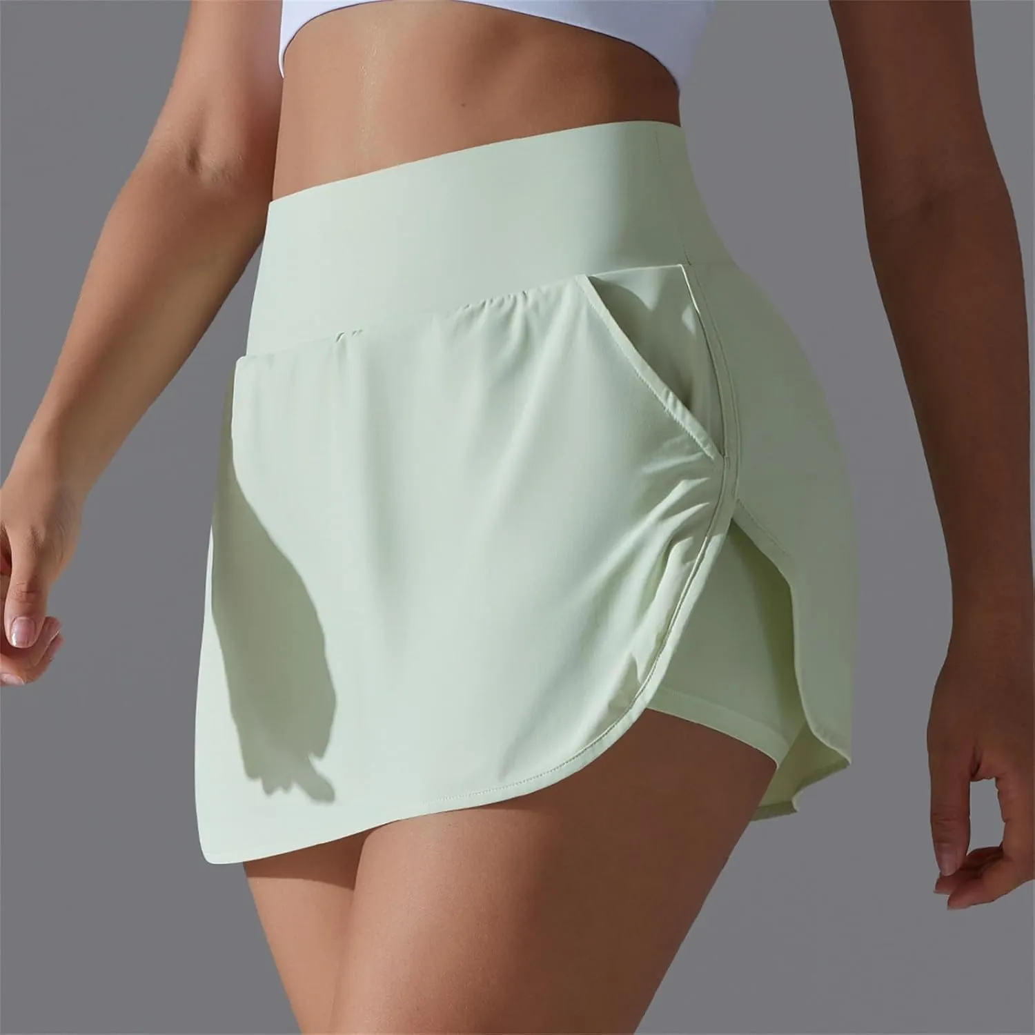 Womens Tennis Skorts Casual Trendy Skirt with Built-in Shorts Slimming Solid Golf Yoga Skort Summer Athletic Outfit