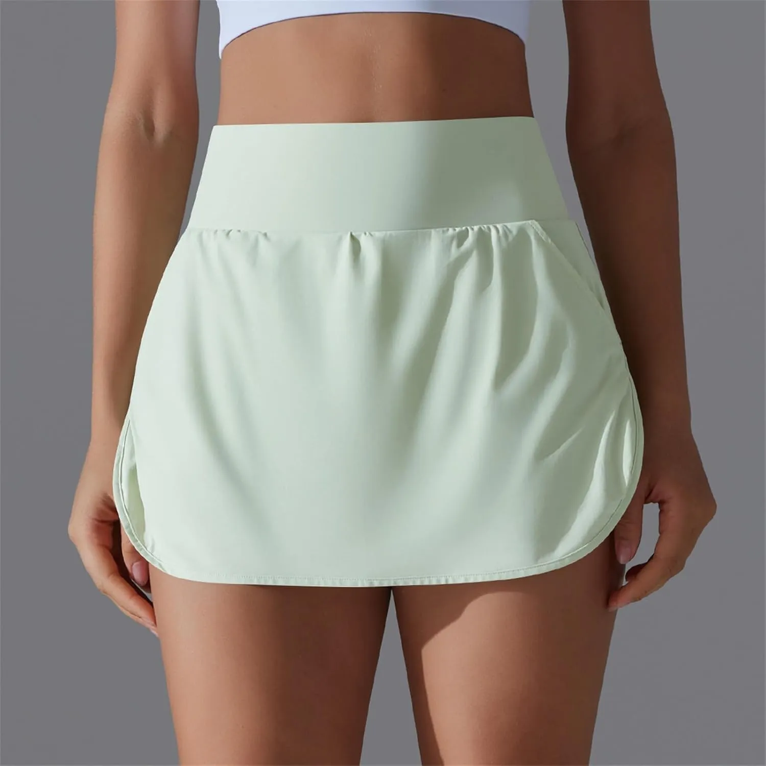 Womens Tennis Skorts Casual Trendy Skirt with Built-in Shorts Slimming Solid Golf Yoga Skort Summer Athletic Outfit