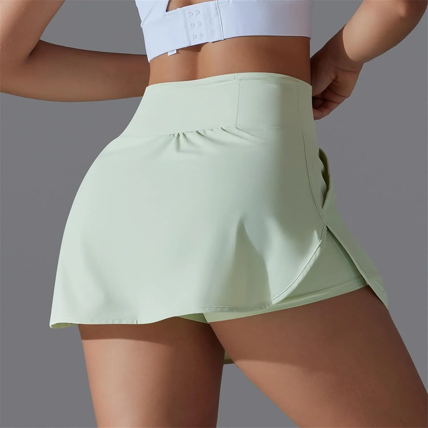 Womens Tennis Skorts Casual Trendy Skirt with Built-in Shorts Slimming Solid Golf Yoga Skort Summer Athletic Outfit