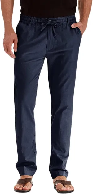 XUETON Mens Business Casual Work Office Work Suit Pants Slim Fit Formal Dress Casual Pants Expandable Waist Stretch Flat-Front Chino Golf Pants Straight Leg Pencil Tapered Ankle Pants Navy
