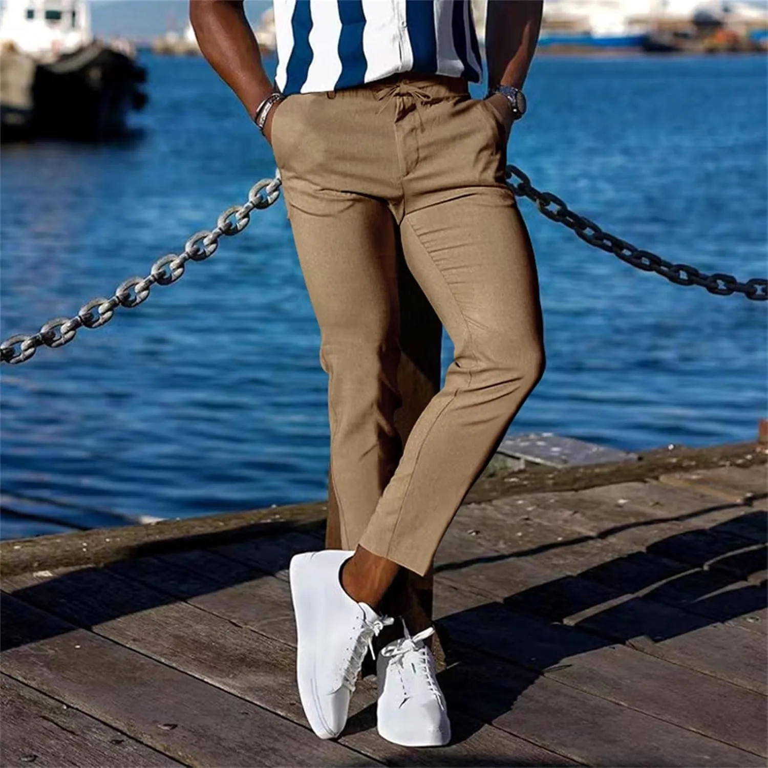 XUETON Mens Chinos Slim Fit Dress Pants Casual Business Work Skinny Stretch Golf Pants Comfort Flat Front Tapered Pant Slacks