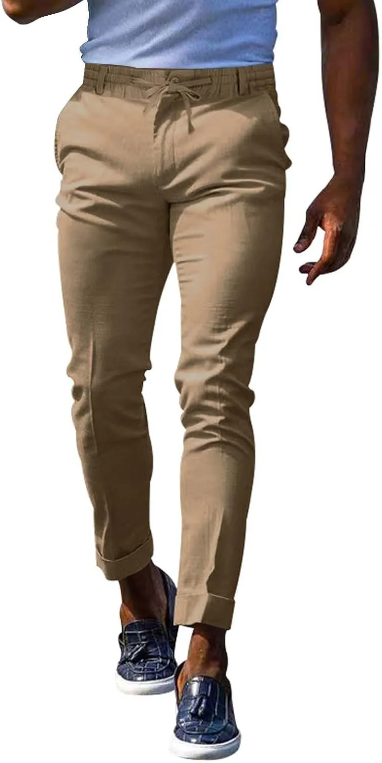 XUETON Mens Chinos Slim Fit Dress Pants Casual Business Work Skinny Stretch Golf Pants Comfort Flat Front Tapered Pant Slacks
